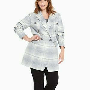 Plaid Wool Midi Coat